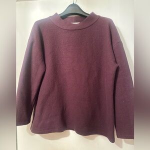 Vintage Lord and Taylor Wool Sweater mock neck eggplant size L
